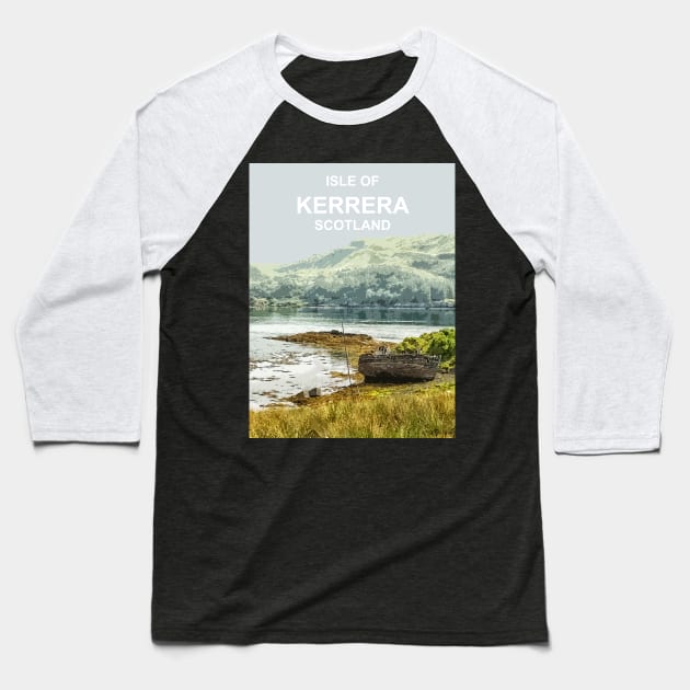 Isle of Kerrera Scotland. Scottish gift. Travel poster scottish highlands Baseball T-Shirt by BarbaraGlebska